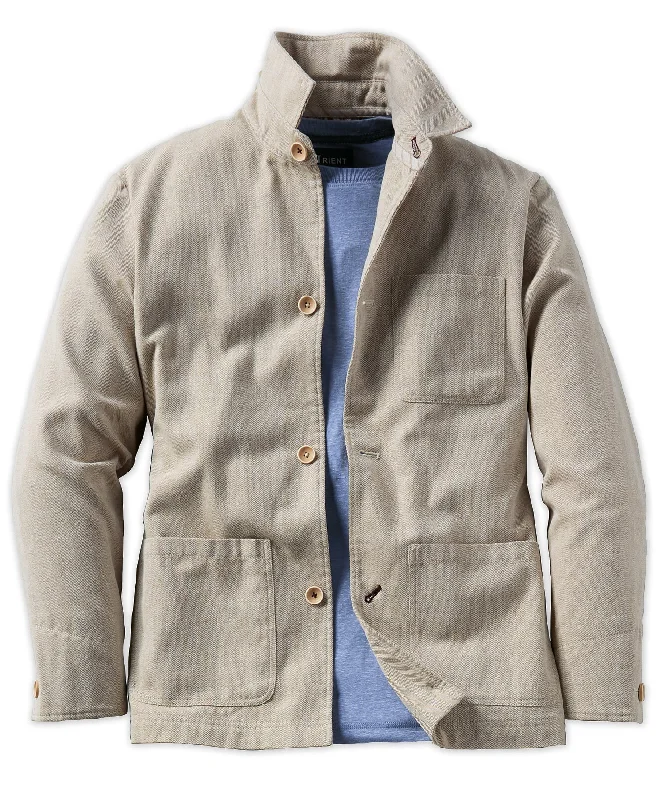 Cotton-Blend Herringbone Chord Summer Jacket