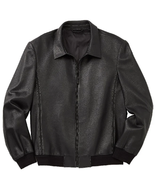 Lambskin Leather Bomber Jacket