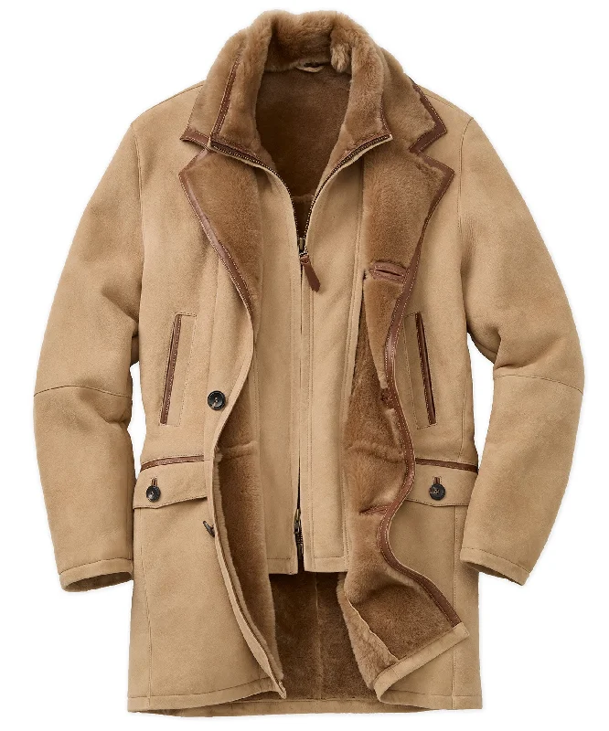 Shearling Jacket With Removable Bib