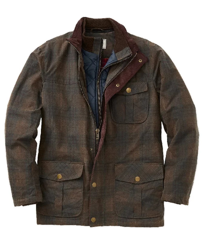 Waxed Cotton Plaid Jacket