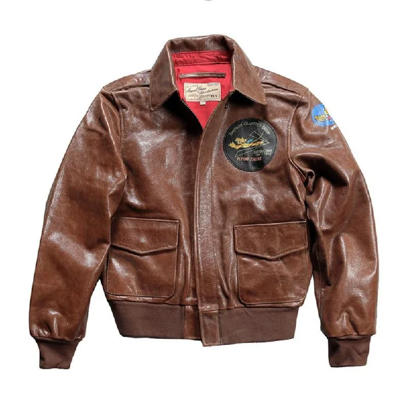 A2 Flying Tigers real leather jacket leather standard oil wax buffalo leather jacket