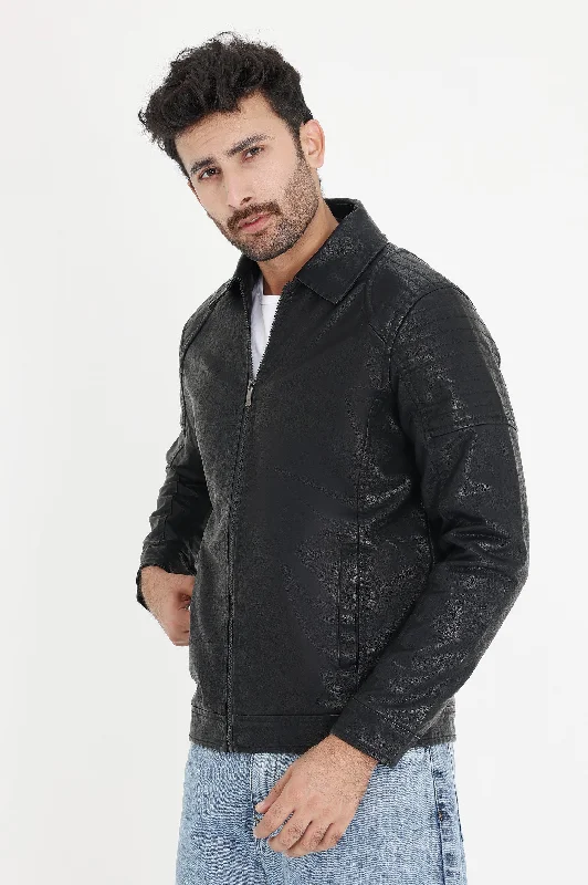 URBAN REBEL LEATHER JACKET-BLACK