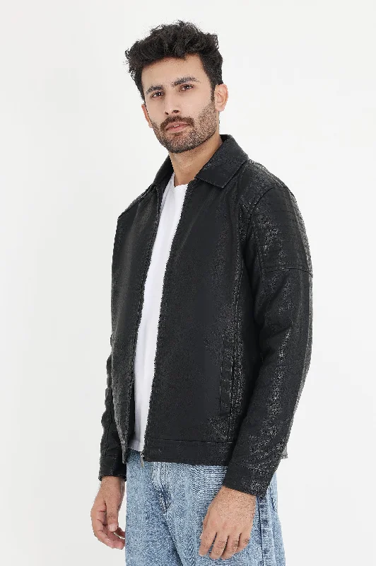 URBAN REBEL LEATHER JACKET-BLACK