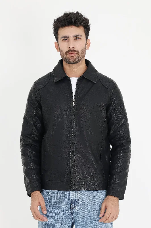 URBAN REBEL LEATHER JACKET-BLACK