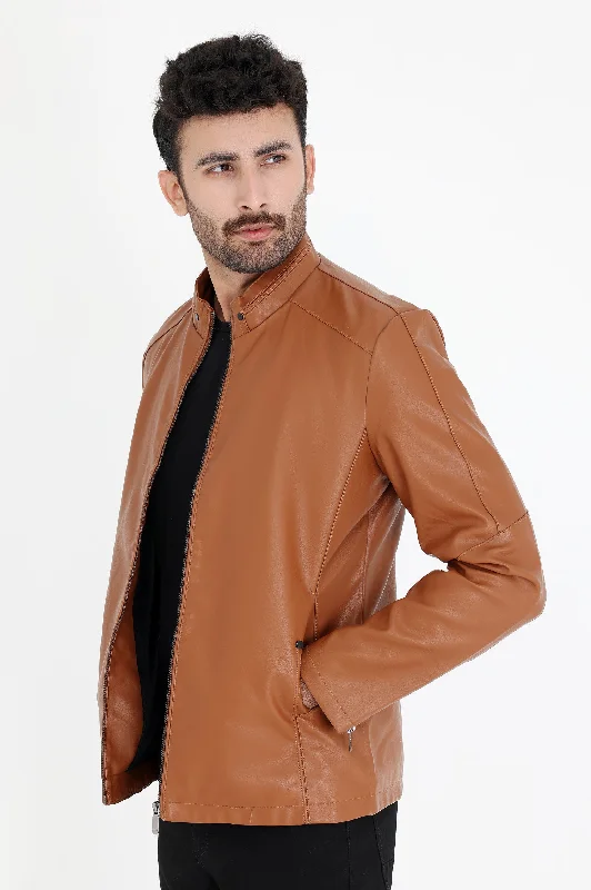 ALMAS URBAN LEATHER JACKET FOR MEN-CAMEL