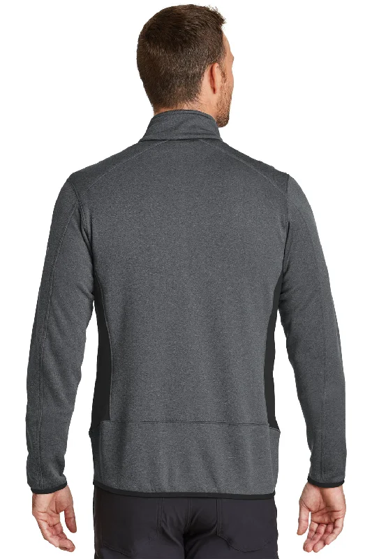 Eddie Bauer Mens Full Zip Fleece Jacket - Heather Dark Charcoal Grey