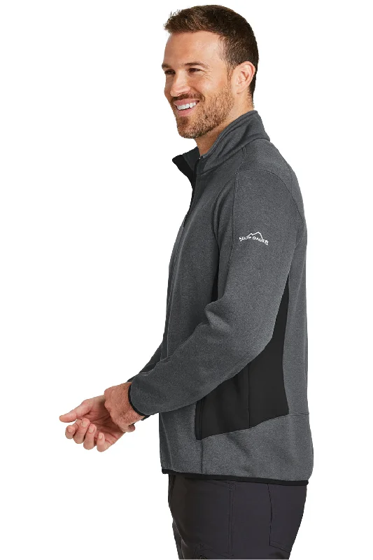 Eddie Bauer Mens Full Zip Fleece Jacket - Heather Dark Charcoal Grey