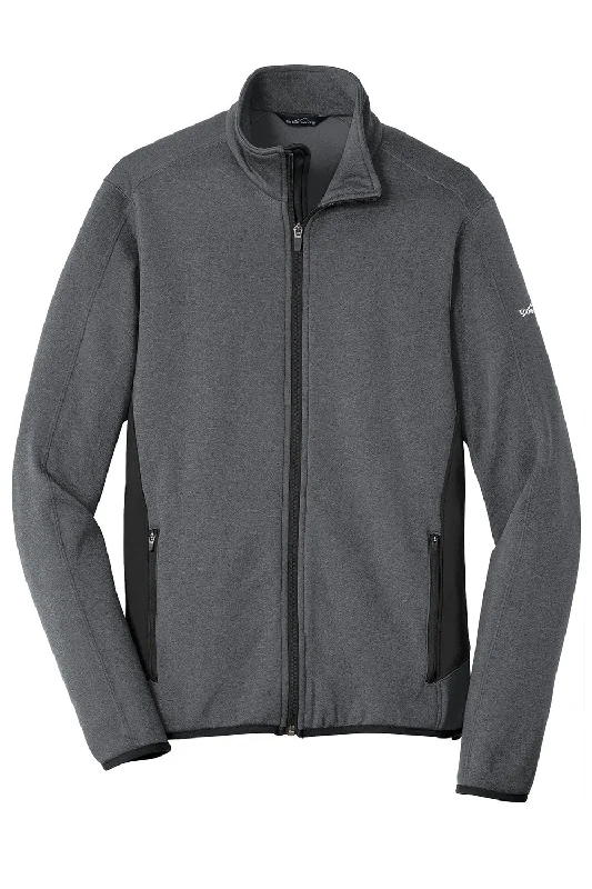 Eddie Bauer Mens Full Zip Fleece Jacket - Heather Dark Charcoal Grey