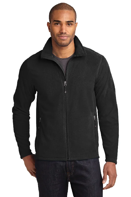 Eddie Bauer Mens Pill Resistant Microfleece Full Zip Jacket - Black