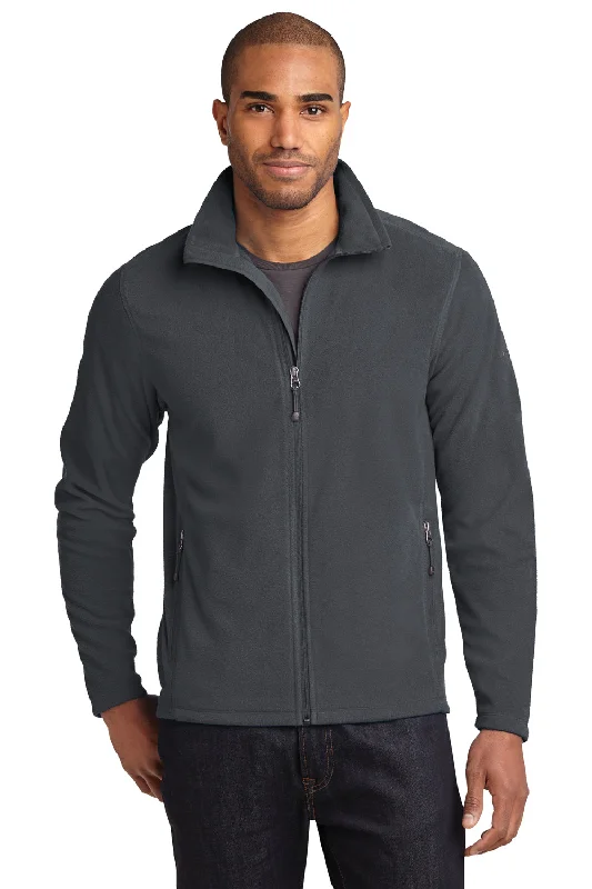 Eddie Bauer Mens Pill Resistant Microfleece Full Zip Jacket - Steel Grey