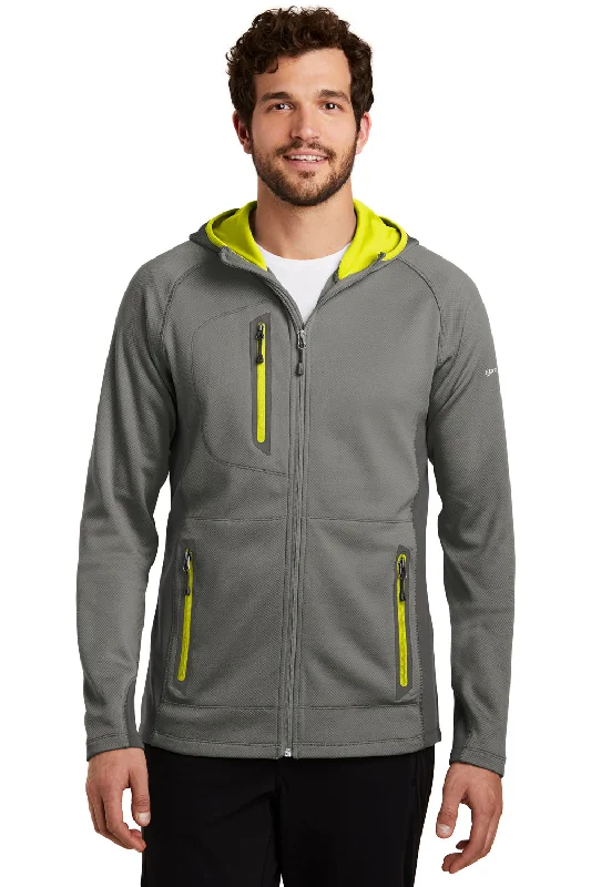 Eddie Bauer Mens Sport Pill Resistant Fleece Full Zip Hooded Jacket - Metal Grey