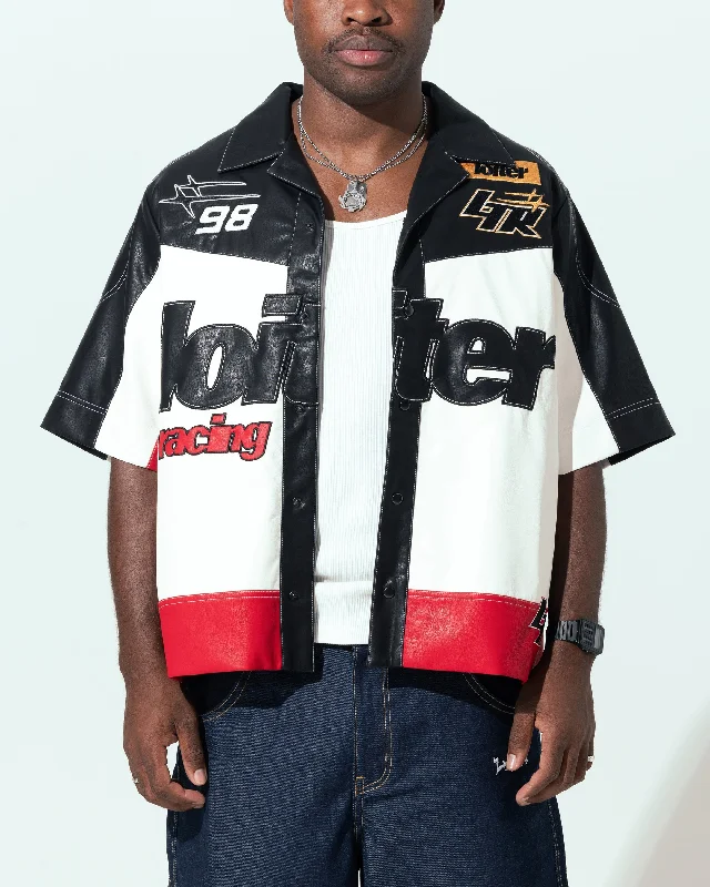 Loiter Racer Button Up Shirt Black/Red