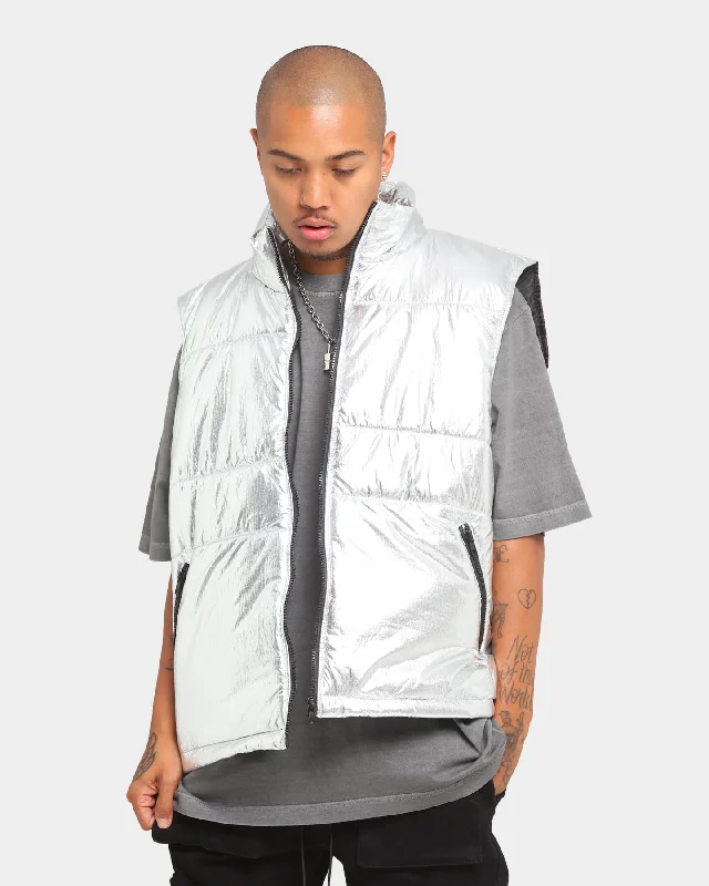 Loiter Spectrum Chrome Puffer Vest Silver