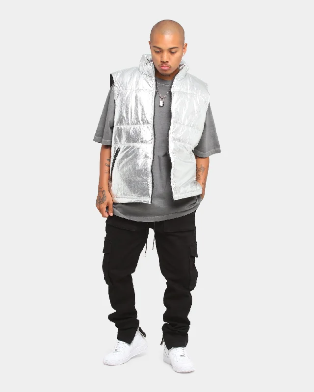 Loiter Spectrum Chrome Puffer Vest Silver