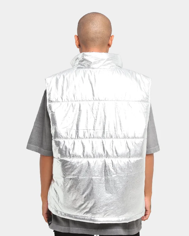 Loiter Spectrum Chrome Puffer Vest Silver