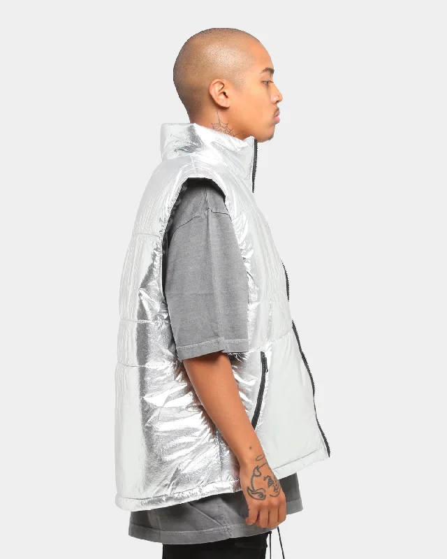 Loiter Spectrum Chrome Puffer Vest Silver