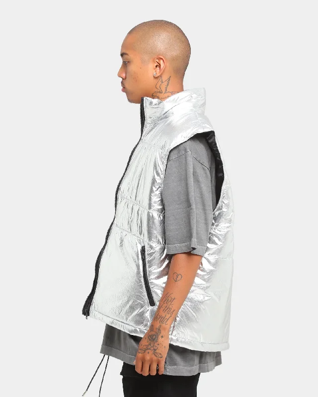 Loiter Spectrum Chrome Puffer Vest Silver