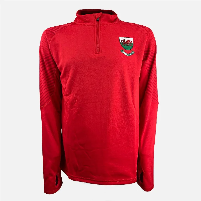 Wales Cymru Mens Wales Shield Sports ¼ Zip Top