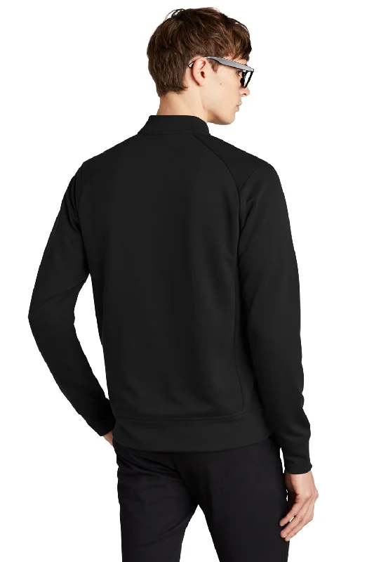 Mercer+Mettle Mens Double Knit Full Zip Bomber Jacket - Deep Black