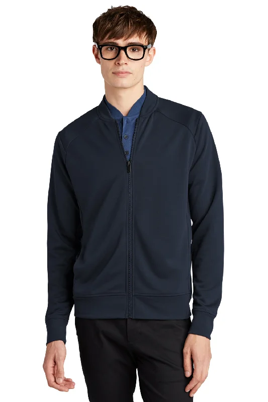 Mercer+Mettle Mens Double Knit Full Zip Bomber Jacket - Night Navy Blue