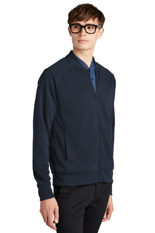 Mercer+Mettle Mens Double Knit Full Zip Bomber Jacket - Night Navy Blue