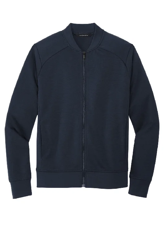 Mercer+Mettle Mens Double Knit Full Zip Bomber Jacket - Night Navy Blue