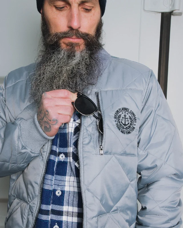 Morning Fog Diamond Stitch Quilted Jacket