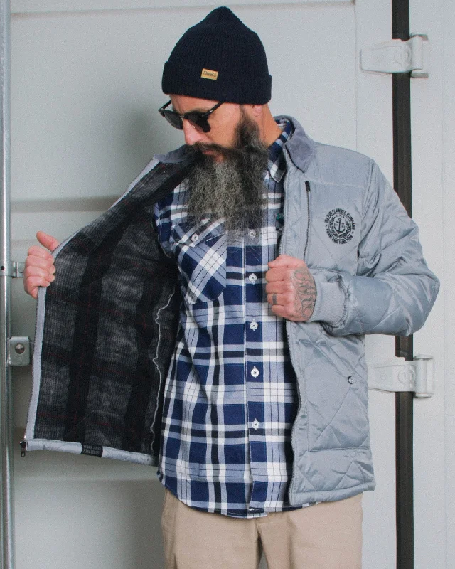 Morning Fog Diamond Stitch Quilted Jacket