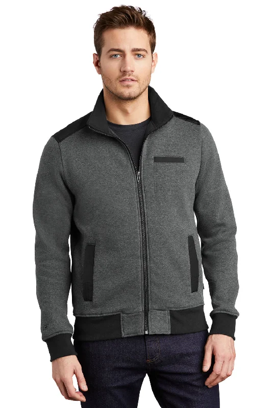 Ogio Mens Crossbar Water Resistant Fleece Full Zip Jacket - Heather Blacktop - Closeout