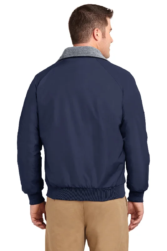 Port Authority Mens Challenger Wind & Water Resistant Full Zip Jacket - True Navy Blue/Heather Grey