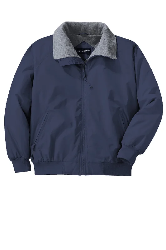 Port Authority Mens Challenger Wind & Water Resistant Full Zip Jacket - True Navy Blue/Heather Grey