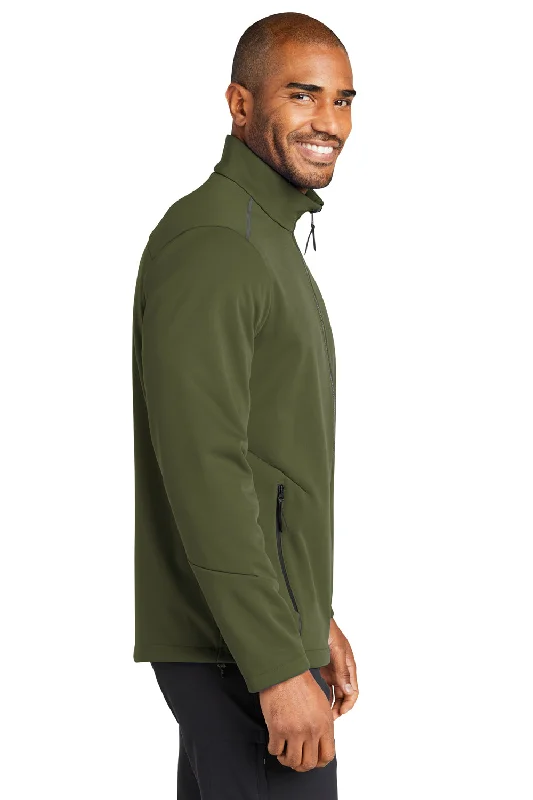 Port Authority Mens Collective Tech Waterproof Full Zip Soft Shell Jacket - Olive Green