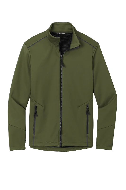 Port Authority Mens Collective Tech Waterproof Full Zip Soft Shell Jacket - Olive Green