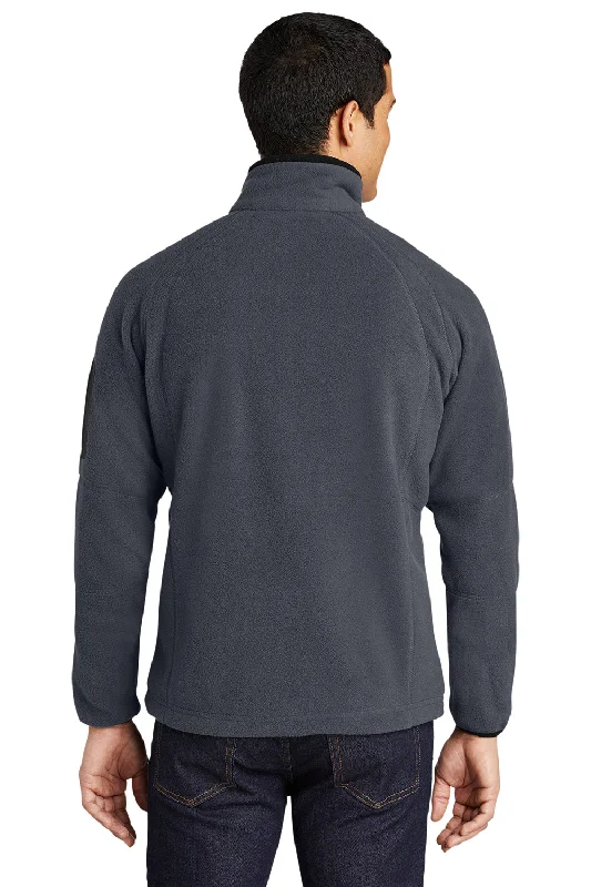 Port Authority Mens Full Zip Fleece Jacket - Battleship Grey/Black