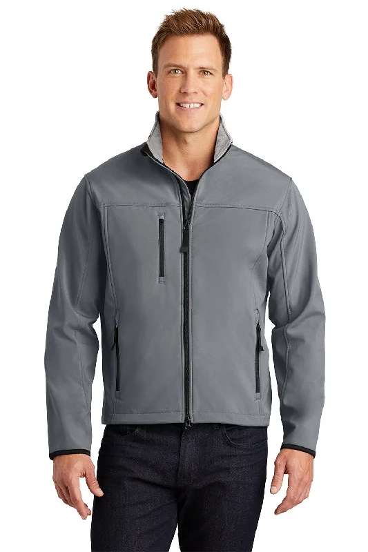 Port Authority Mens Glacier Wind & Water Resistant Full Zip Jacket - Smoke Grey/Chrome Grey