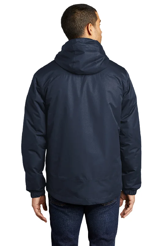 Port Authority Mens Vortex 3-in-1 Waterproof Full Zip Hooded Jacket - River Navy Blue