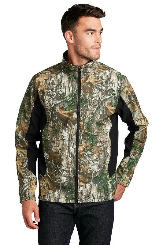 Port Authority Mens Wind & Water Resistant Full Zip Jacket - Realtree Xtra Camo/Black