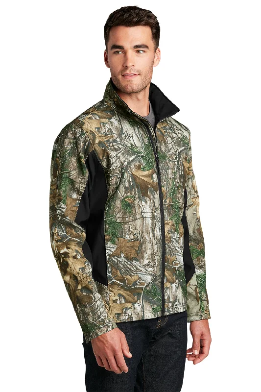 Port Authority Mens Wind & Water Resistant Full Zip Jacket - Realtree Xtra Camo/Black