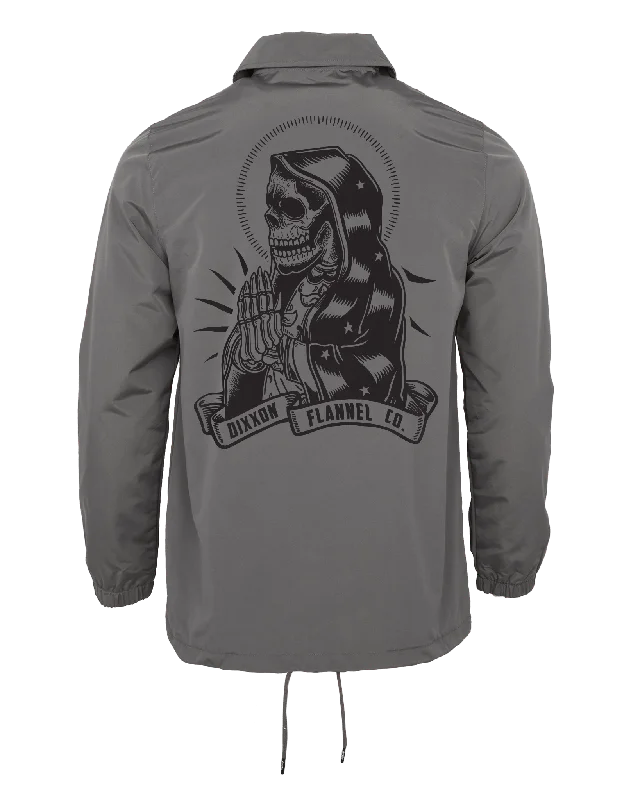 Santa Muerte Coaches Jacket - Gray