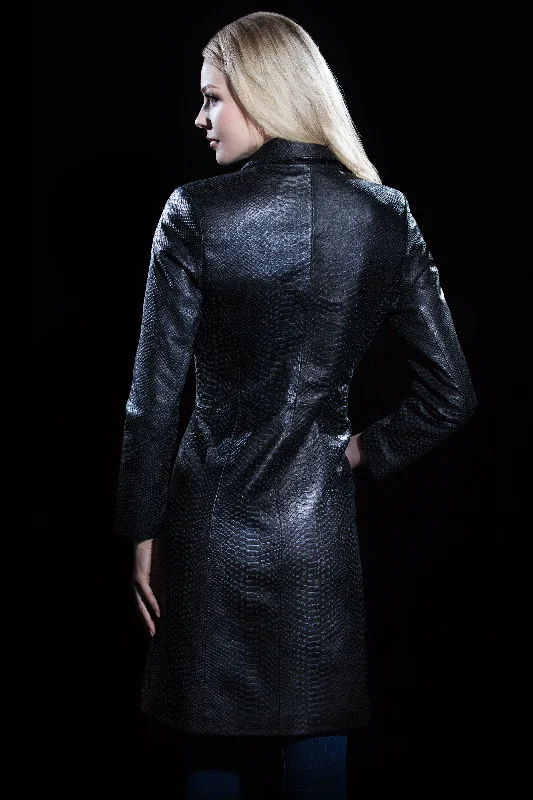 4 / Black / Lambskin Snakeskin Print