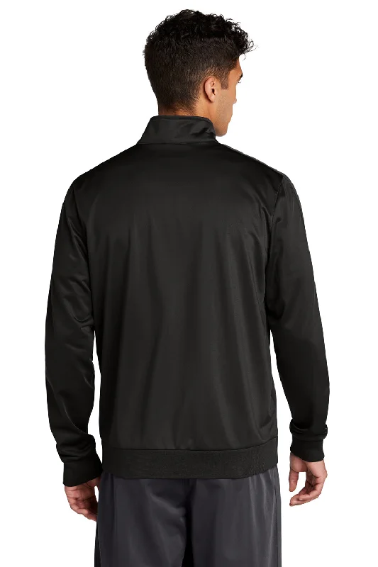 Sport-Tek Mens Full Zip Track Jacket - Black