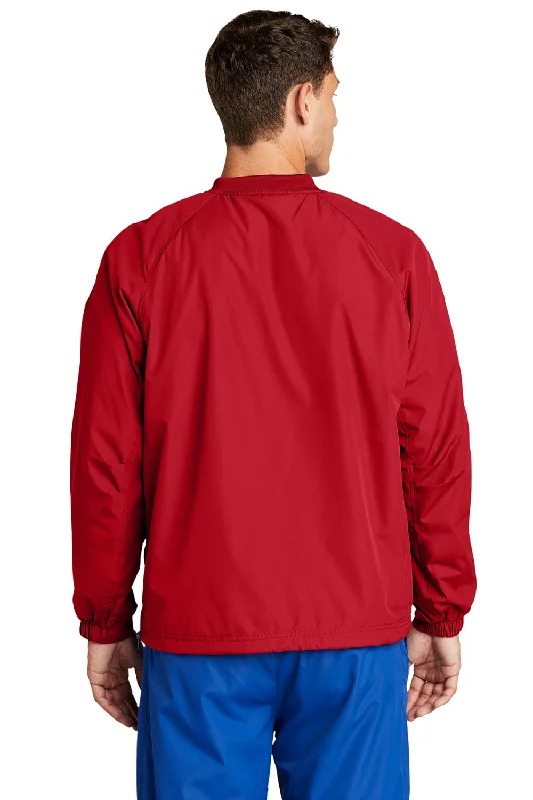 Sport-Tek Mens V-Neck Wind Jacket - True Red