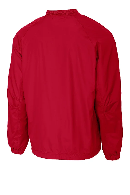 Sport-Tek Mens V-Neck Wind Jacket - True Red