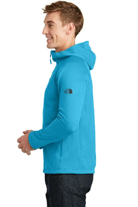 The North Face Mens Canyon Flats Full Zip Fleece Hooded Jacket - Heather Hyper Blue - Closeout