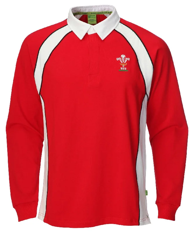 Official WRU Kids Wales Long Sleeve Rugby Shirt