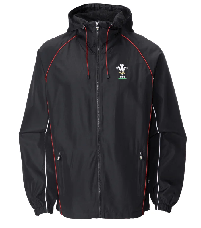 Official WRU Womens Wales Black Waterproof Jacket