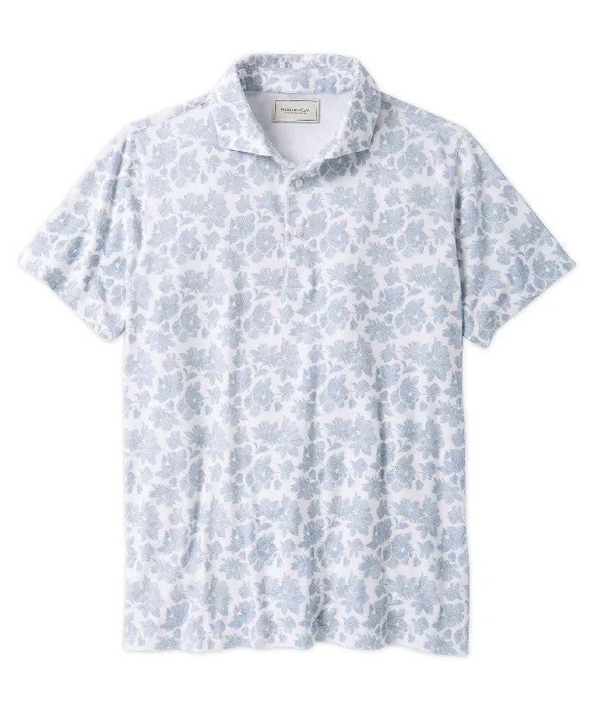 Line Floral Print Polo Shirt