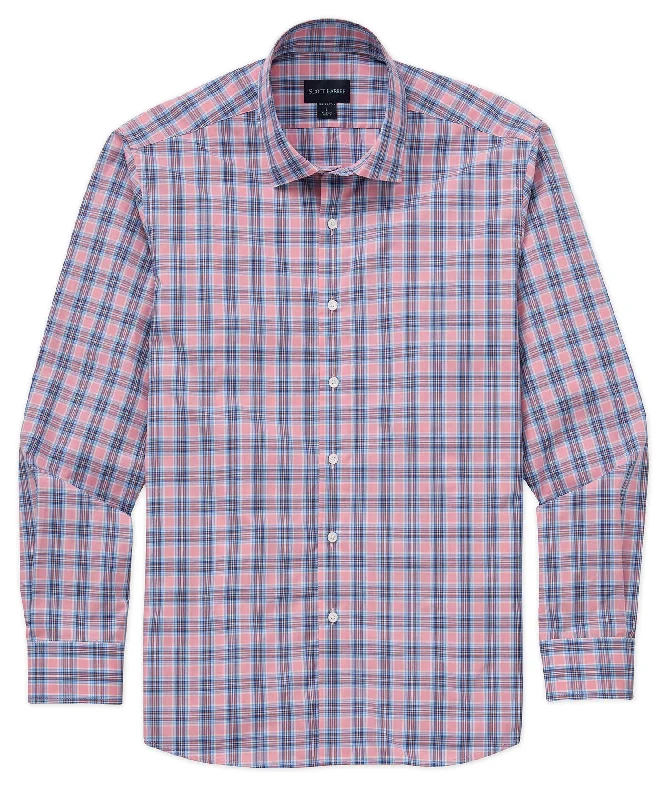 Bold Plaid Cotton Long-Sleeve Sport Shirt