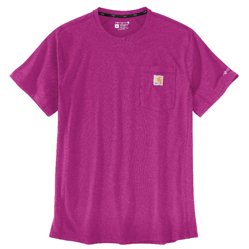 Carhartt Men's Force® Relaxed Fit Midweight Short Sleeve Pocket Tee_Magenta Agate