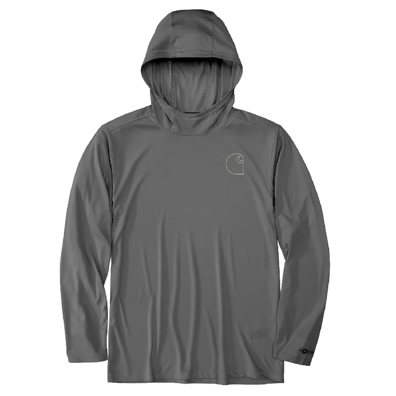 Carhartt Men's Force Sun Defender Hooded Logo Long Sleeve T-Shirt